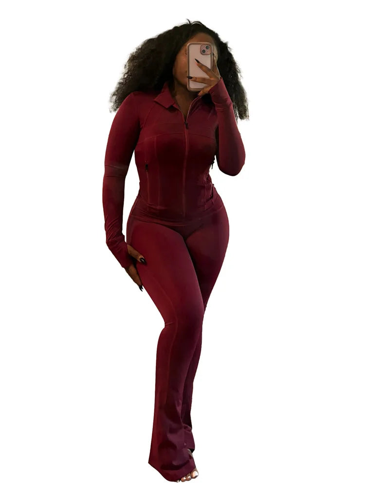 Turtleneck Jacket & Skinny Pants Set