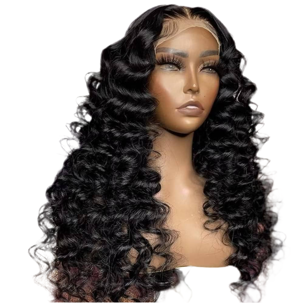 13x6 Loose Deep Wave HD Lace Frontal Pre-Plucked Glueless Transparent Lace Wig