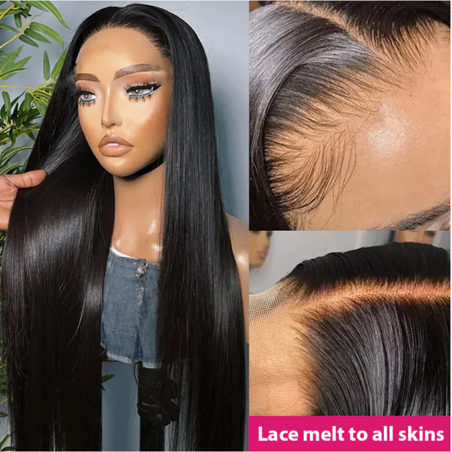 40 Inch HD Long Human Hair 5x5 Glueless Wigs