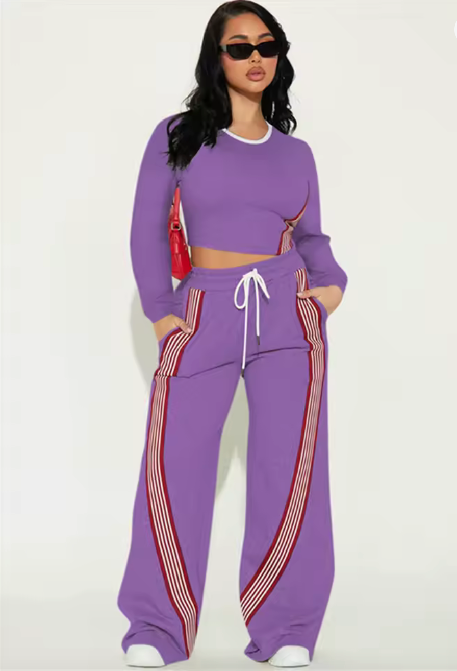 Long Sleeve Crop & Long Pants Set
