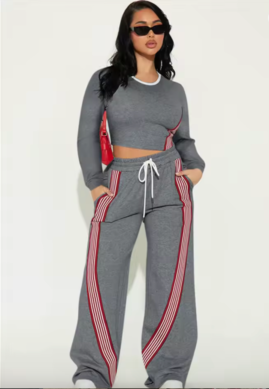 Long Sleeve Crop & Long Pants Set