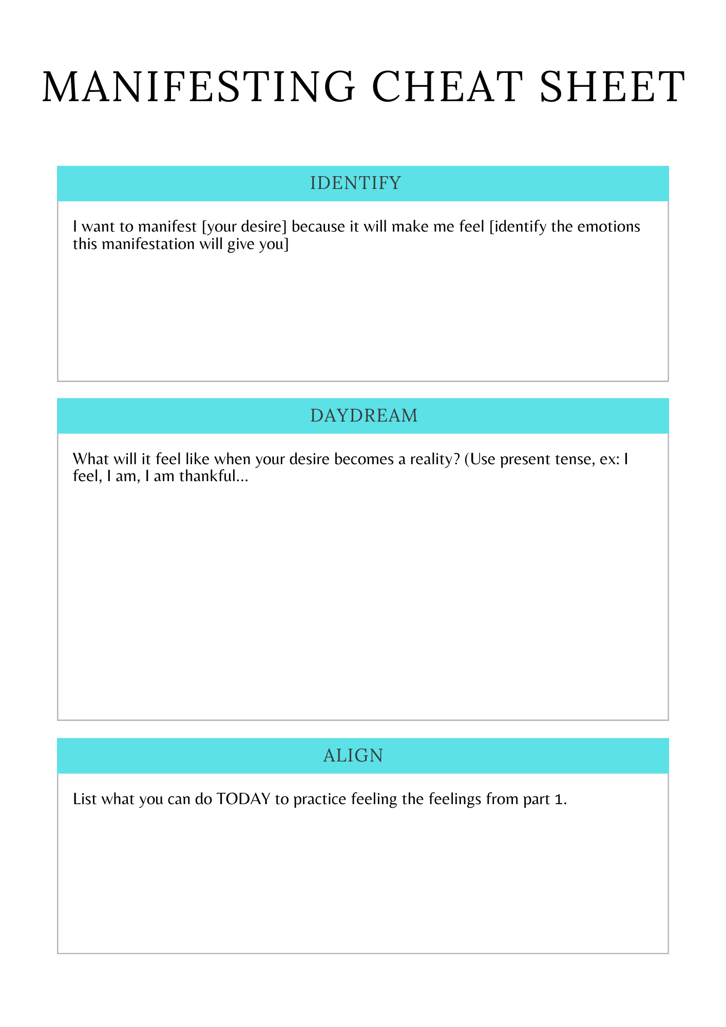 Manifestation Planner