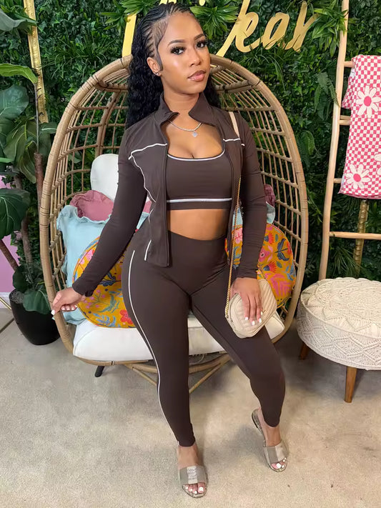 3 Piece Matching Tracksuit Set
