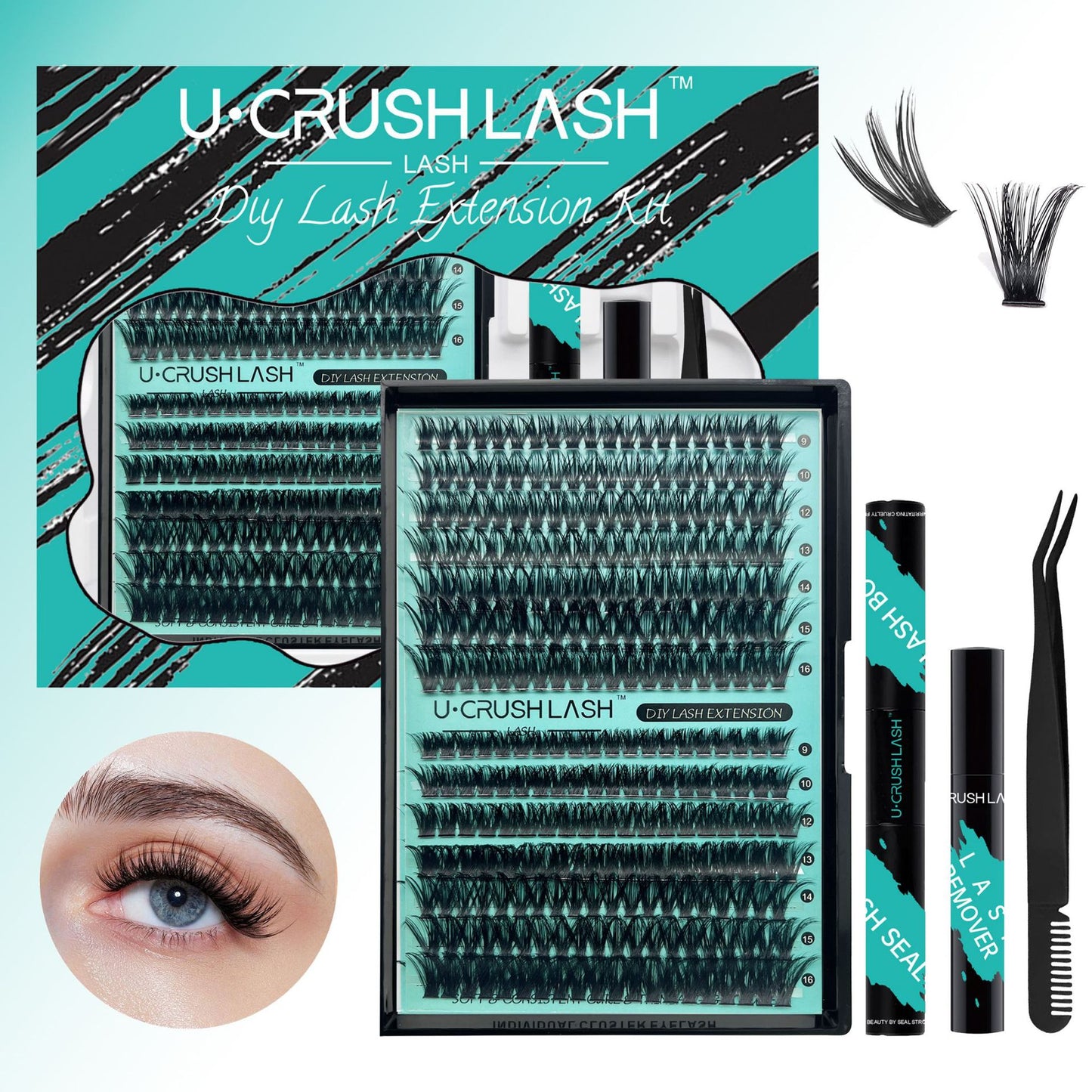 Segmented Self-grafting Single Cluster False Eyelashes Suit