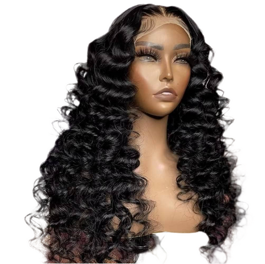 13x4 Loose Deep Wave HD Lace Frontal Pre-Plucked Glueless Transparent Lace Wig