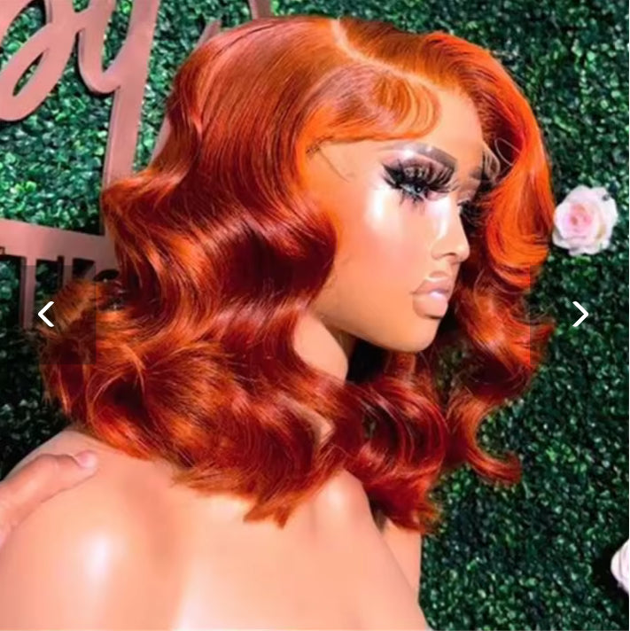 Ginger Orange Hair Lace Frontal Body Wave Wig