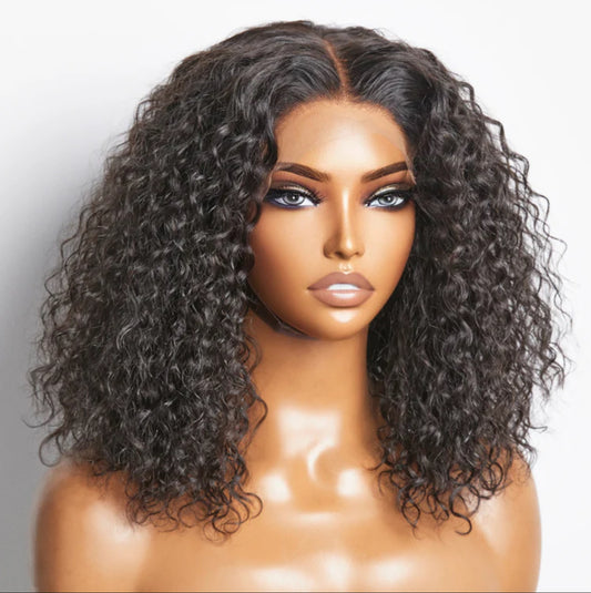 Glueless Bob Water Wave Human Hair Bob 5x5 HD Lace Closure Wig