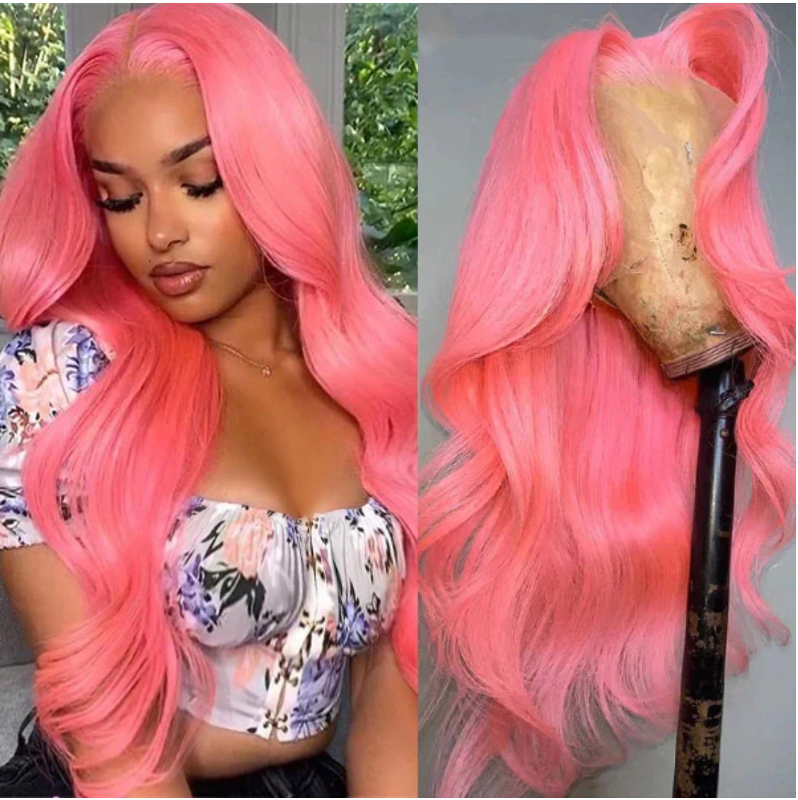 Barbie Pink Grade 10A Transparent HD Body Wave Lace Front Wig