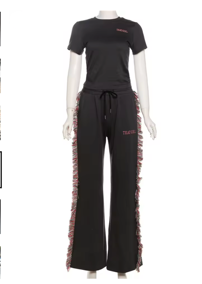 Sporty Letter Tassel Set