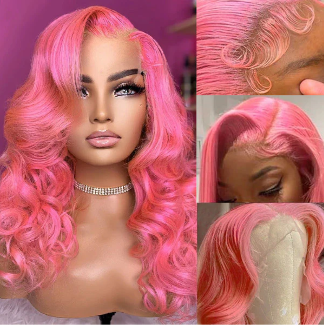 Barbie Pink Grade 10A Transparent HD Body Wave Lace Front Wig