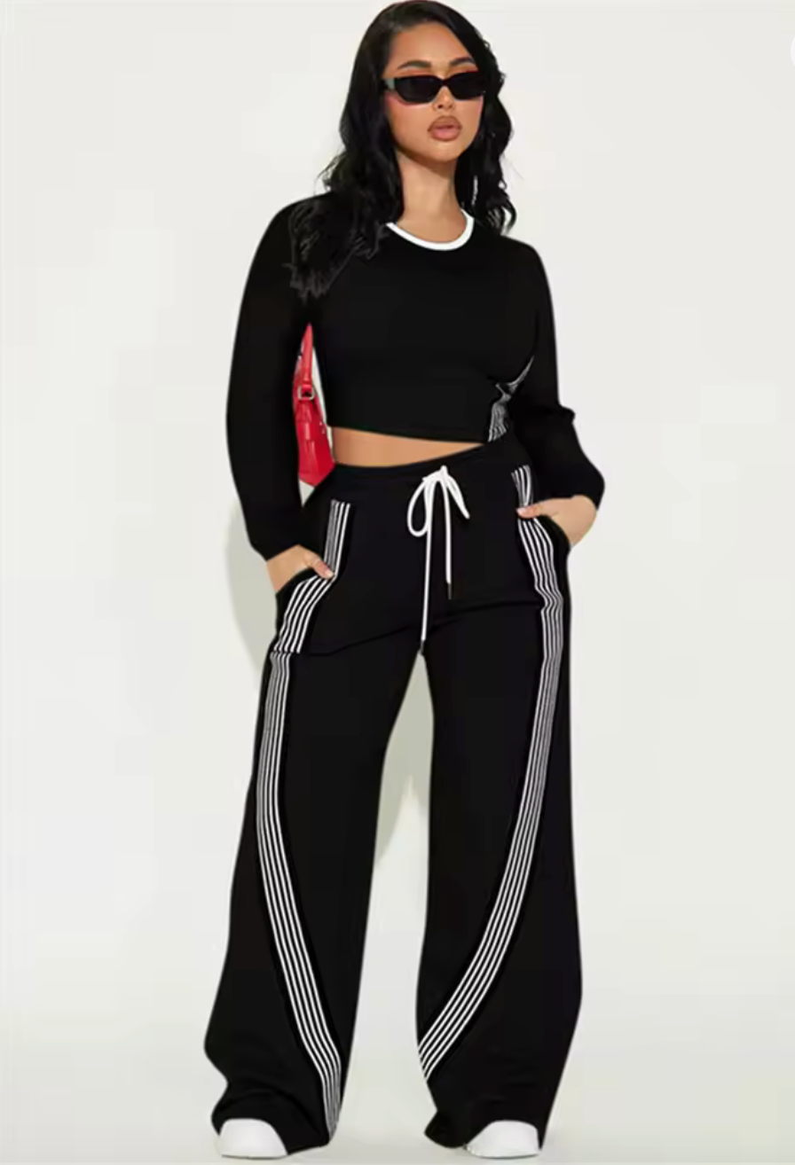 Long Sleeve Crop & Long Pants Set