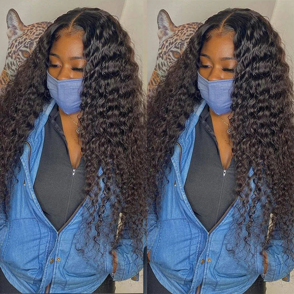 Indian Water Wave Bundles With Closure Wet and Wavy Curly Human Hair Bundles 12A Remy Hair Weave 3 Bundles With Frontal 13X4